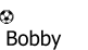 Animated image of a bouncing soccer ball as the name Bobby forms