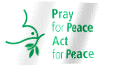 Flag - Pray for Peace, Act for Peace - links to Mennonite Peace & Justice page